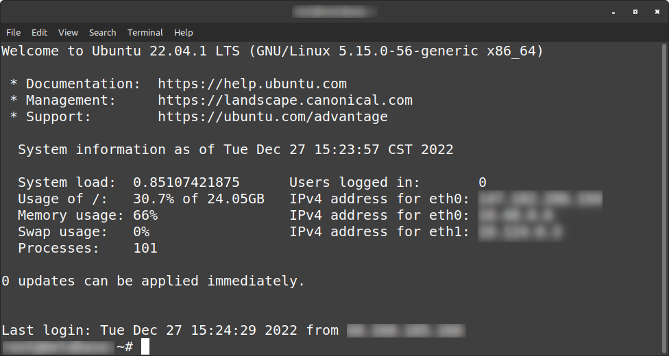 Screenshot of a terminal window showing my metabase server