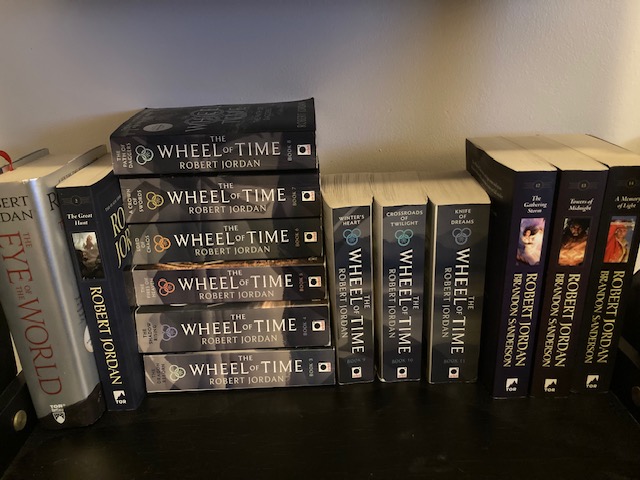 Wheel of Time Books on a shelf