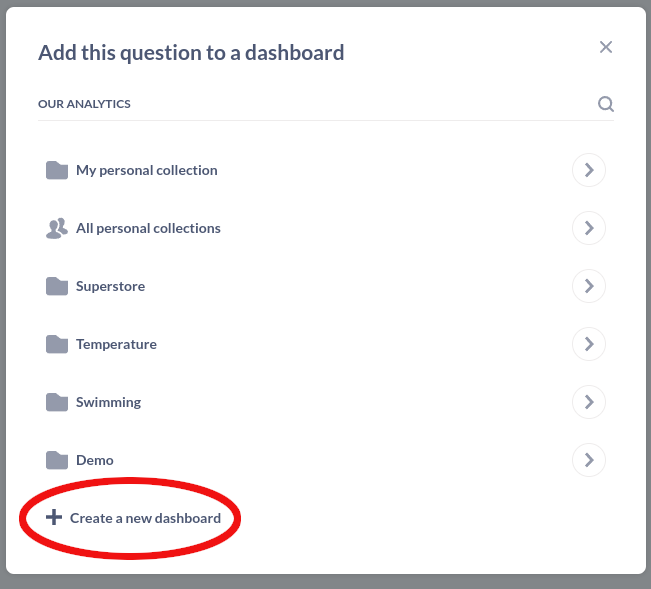Metabase add question to dashboard